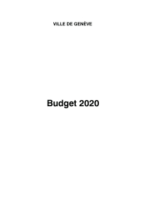Budget 2020 de la Ville de Genève