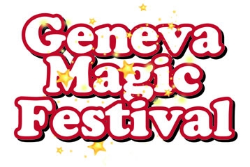 fond blanc avec insciption Geneva Magic Festival et petites étoiles