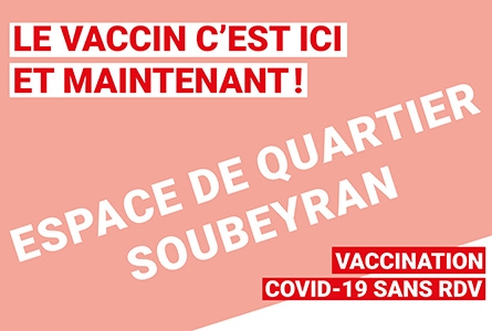 affiche annonçant l'unité de vaccination mobile à Soubeyran, quartier de la Servette
