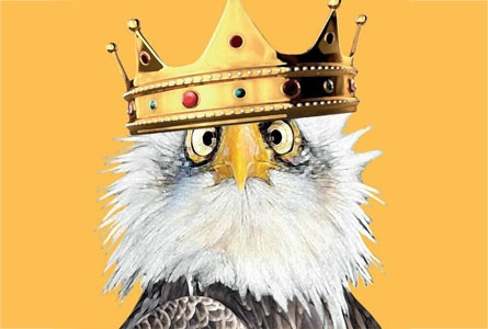 dessin d'aigle coiffé d'une couronne