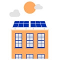 Illustration d'une maison avec des panneaux solaires