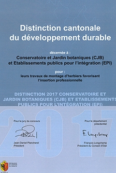 CJB Distinction cantonale du développement durable 2017