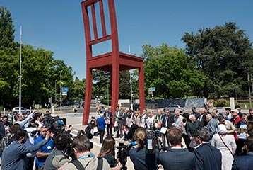 L'emblématique chaise brisée de l'ONU