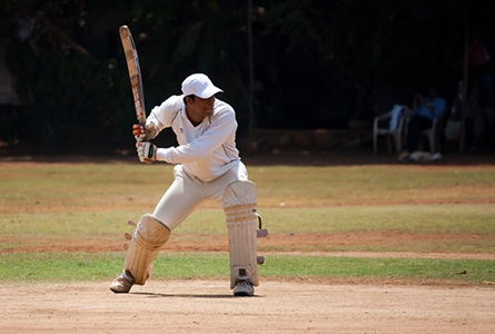 Un joueur de cricket durant un match